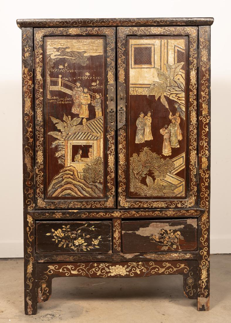 Chinese Chinoiserie Decorated Cabinet (1 of 7)