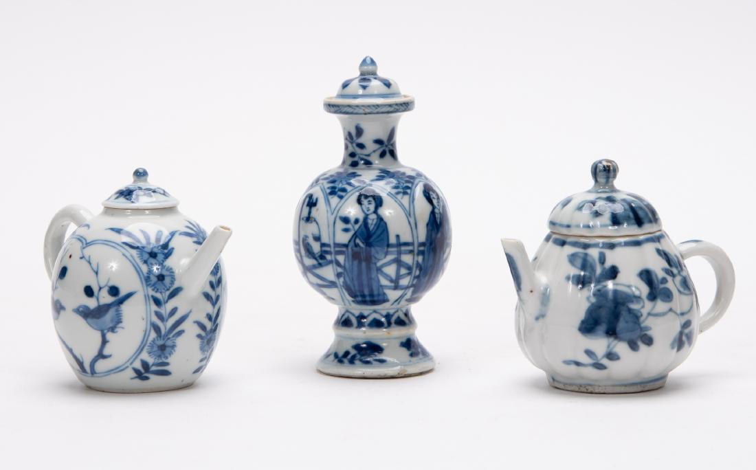 Group, Three Chinese Blue & White Diminutive Items (1 of 9)