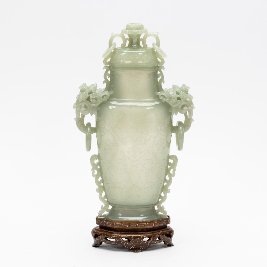 Chinese Carved Jade Lidded Temple Jar on Stand (1 of 12)