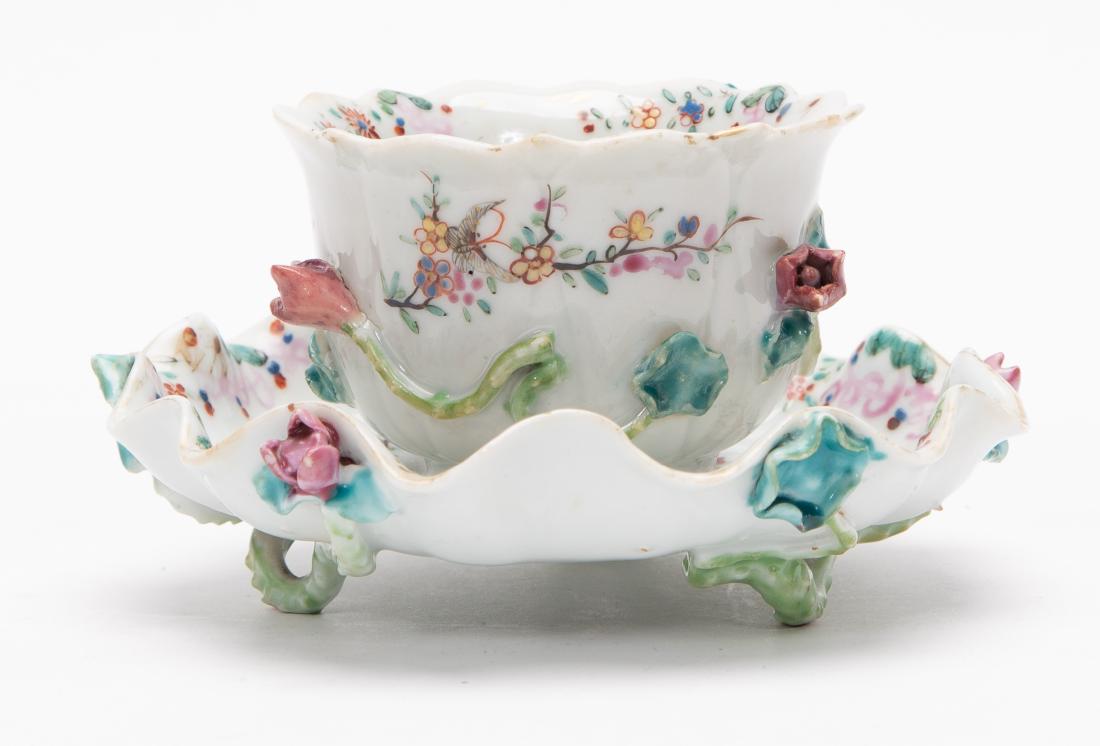 Chinese Export Lotus Cup & Saucer (1 of 6)
