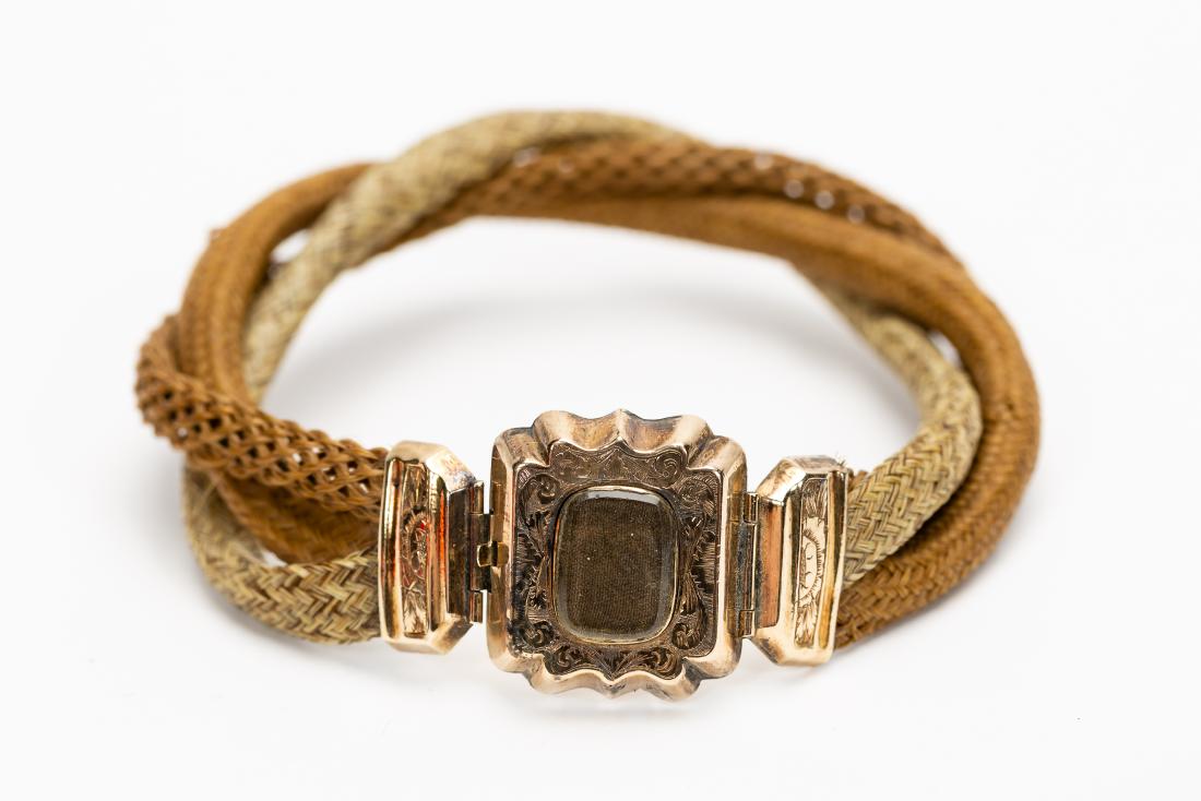 Victorian Gold Tri Color Braided Hair Bracelet (1 of 5)