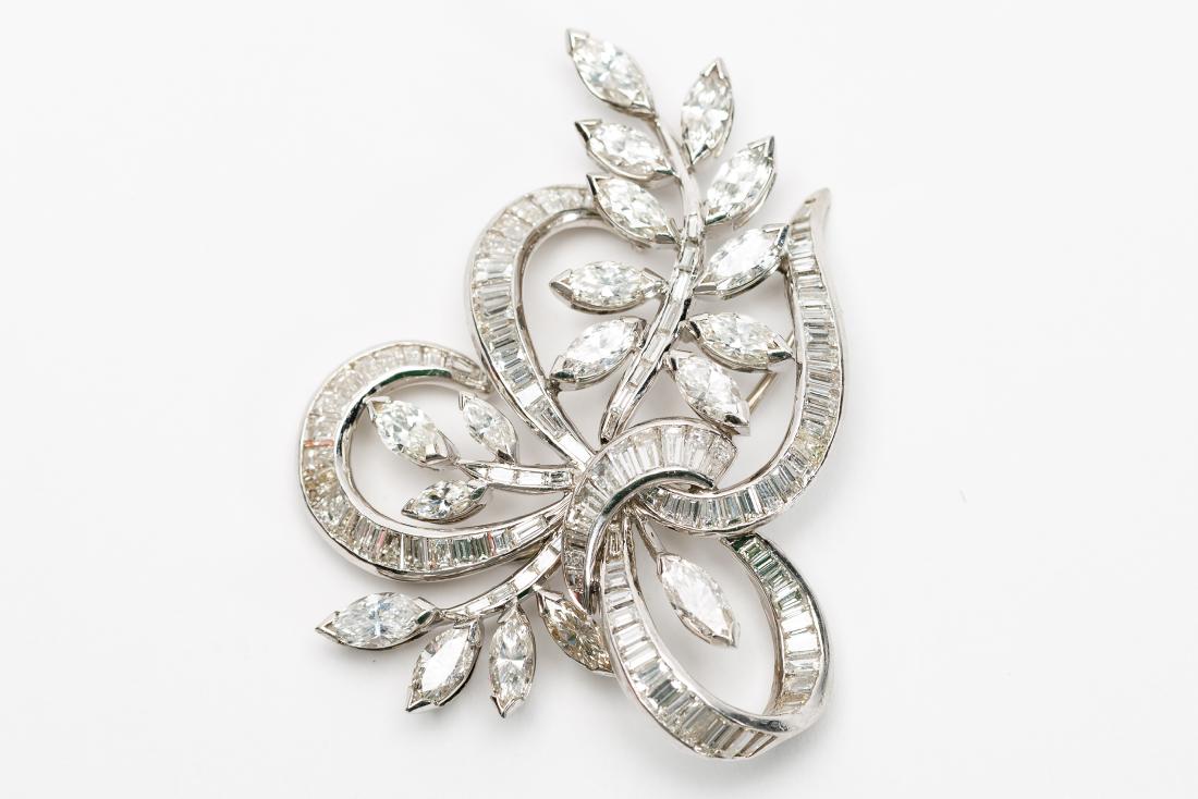 Vintage Platinum & Diamond Brooch or Pin (1 of 3)