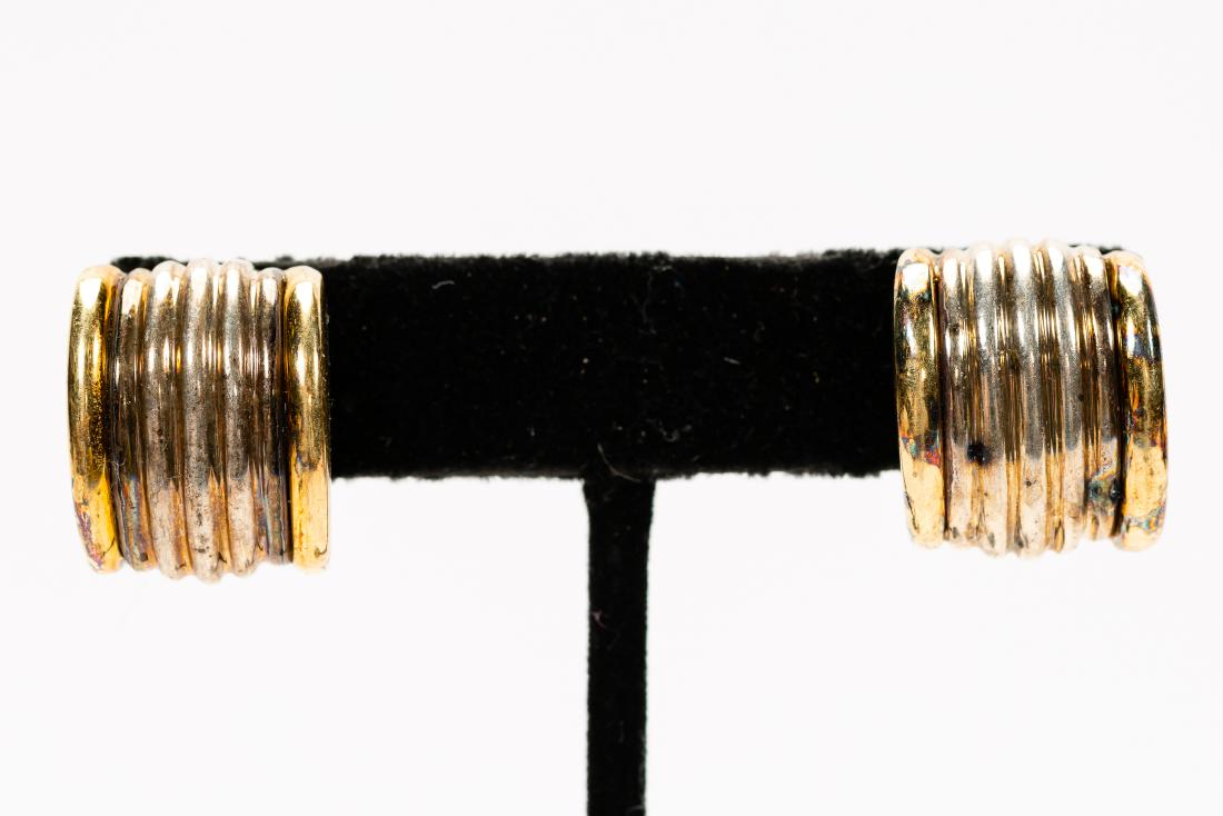 Pair, Italian 18K & Sterling Earrings (1 of 4)