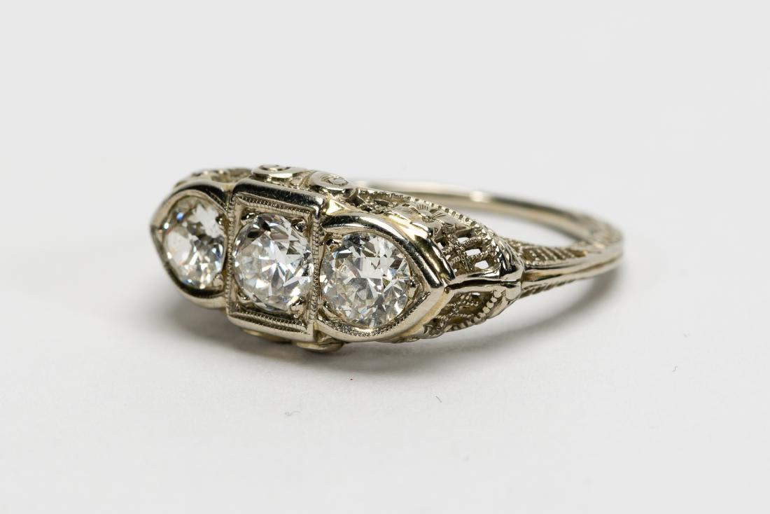 Edwardian Style 14k White Gold & Diamond Ring (1 of 7)