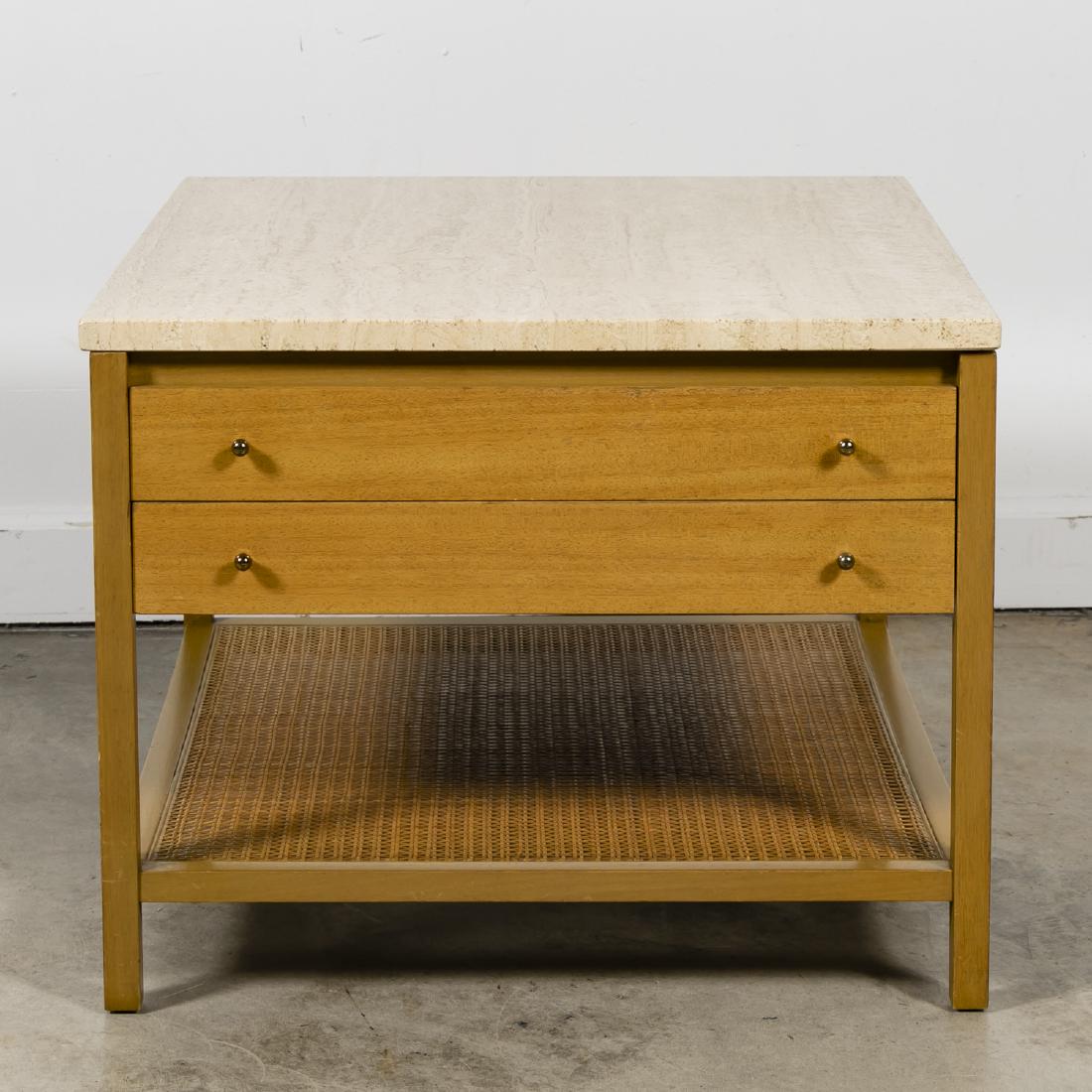 Paul McCobb Model #8731 Travertine Top End Table (1 of 8)