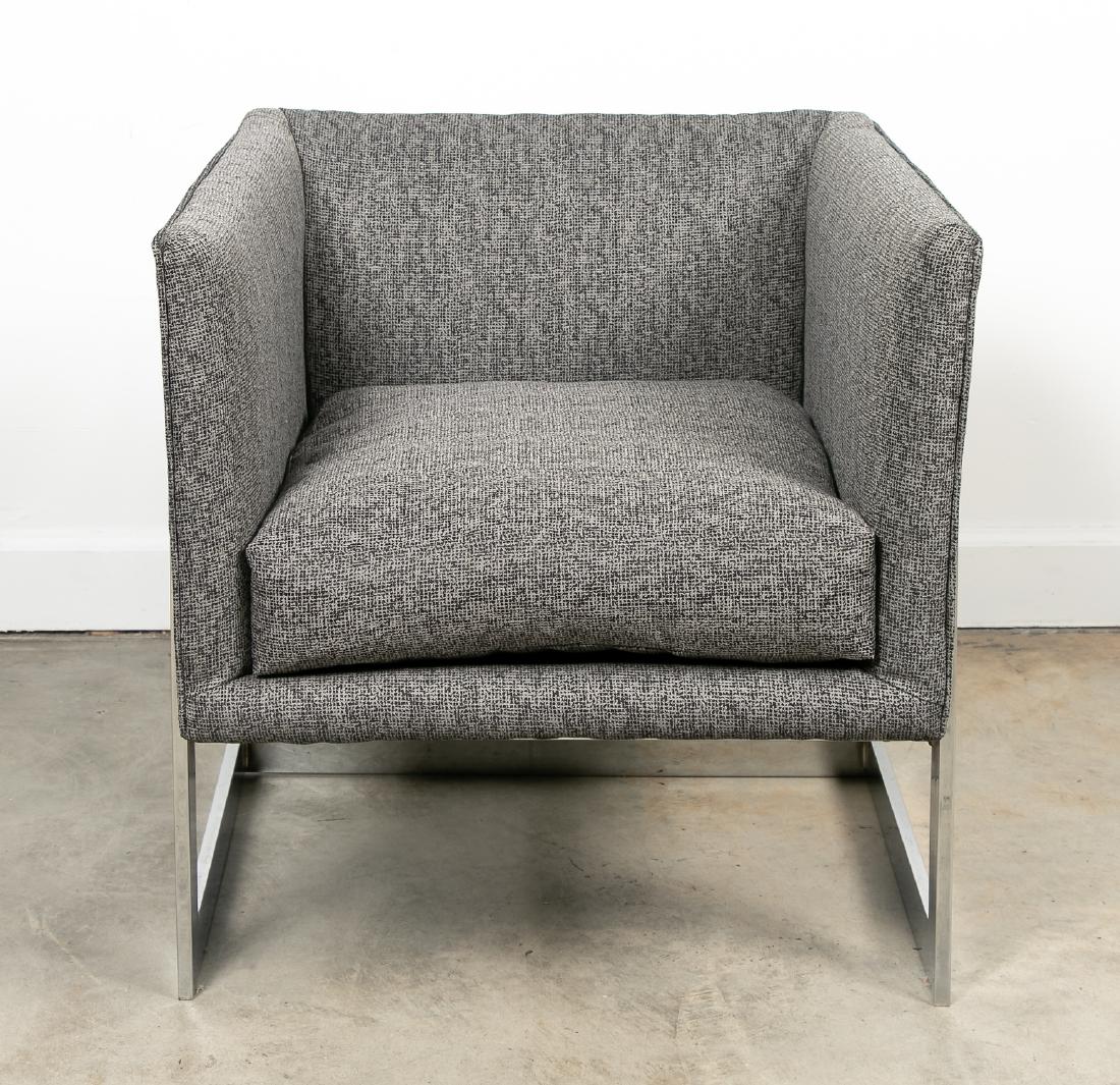 Milo Baughman Thayer Coggin T-Back Chrome Armchair (1 of 4)