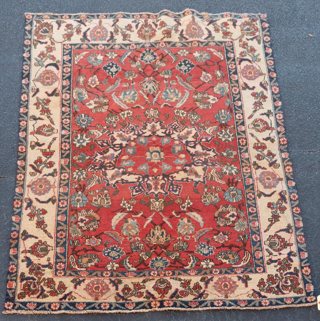 Hand Woven Oushak Rug or Carpet, 4' 9" x 6' 5" (1 of 3)