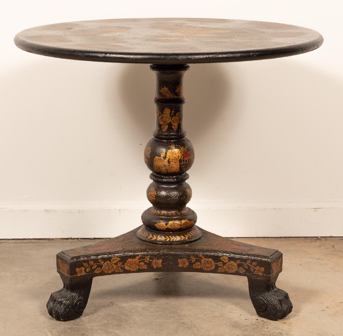 Maitland Smith Black Chinoiserie Round Table (1 of 7)