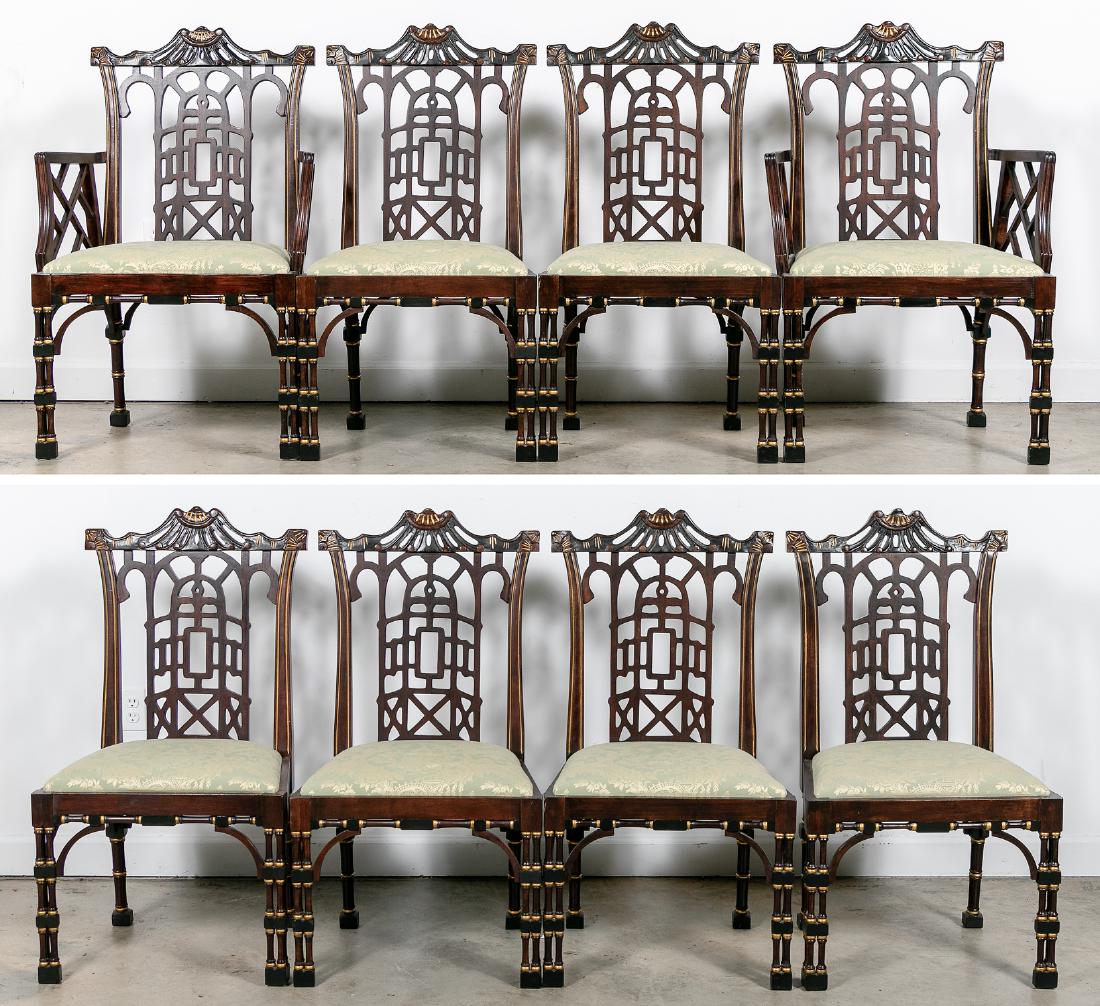 8 Maitland Smith Chinese Chippendale Dining Chairs
