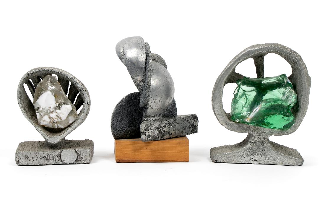 Group, 3 MCM Brutalist Style Metal Sculptures (1 of 7)