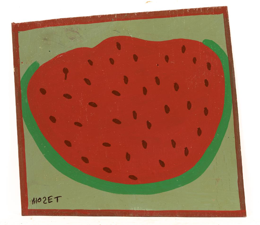 Mose T. Signed Folk Art Oil on Plywood Panel (1 of 4)