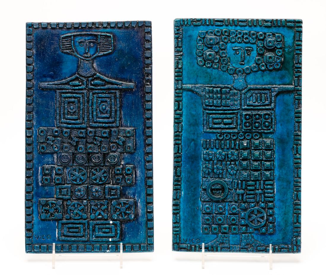Pair, MCM Figural Wall Plaques or Tiles (1 of 7)