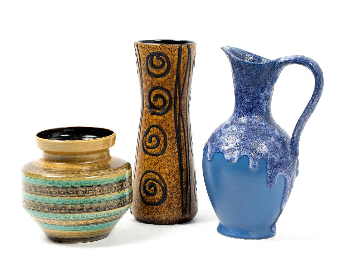 Group, 3 MCM W. Germany Pottery Pieces (1 of 6)