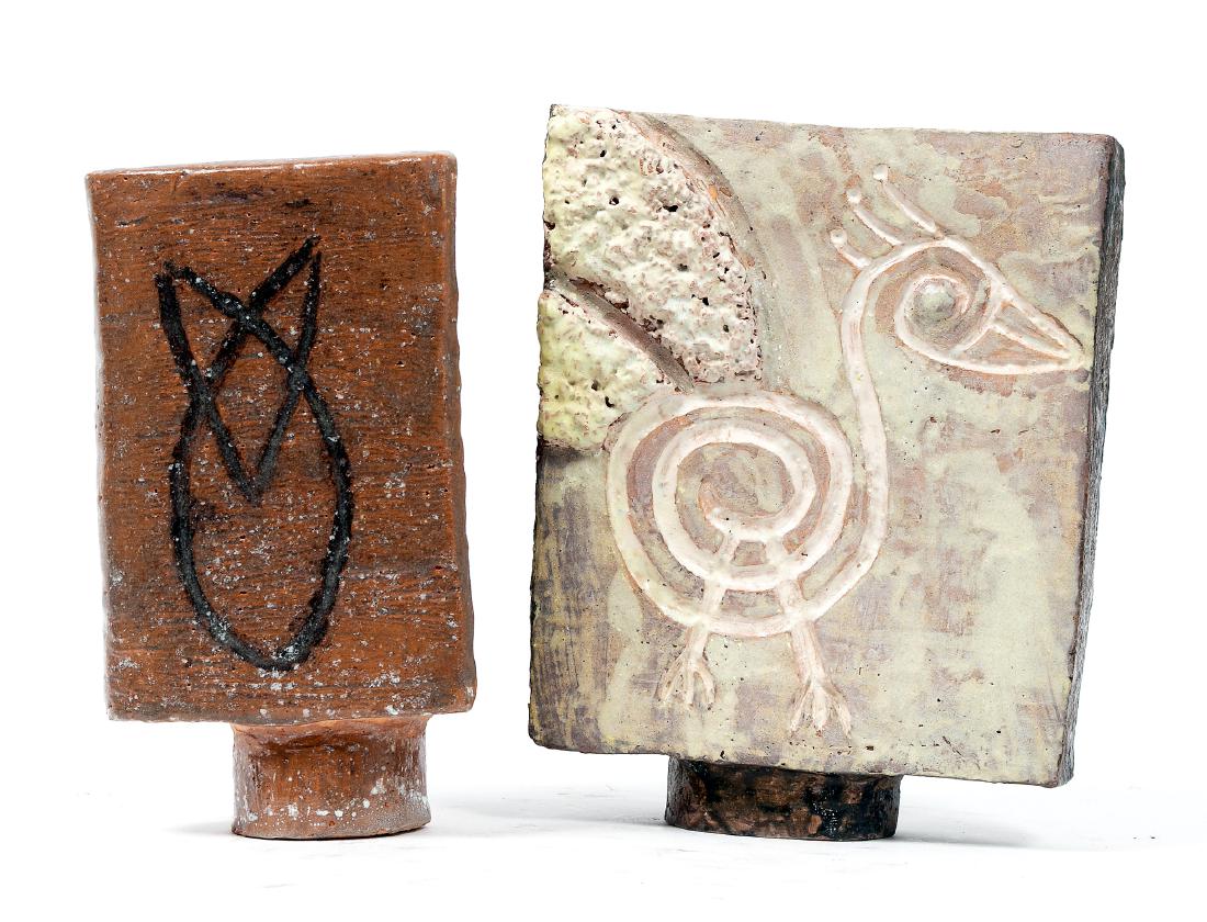 2 MCM Triangular Studio Pottery Sculptures (1 of 5)