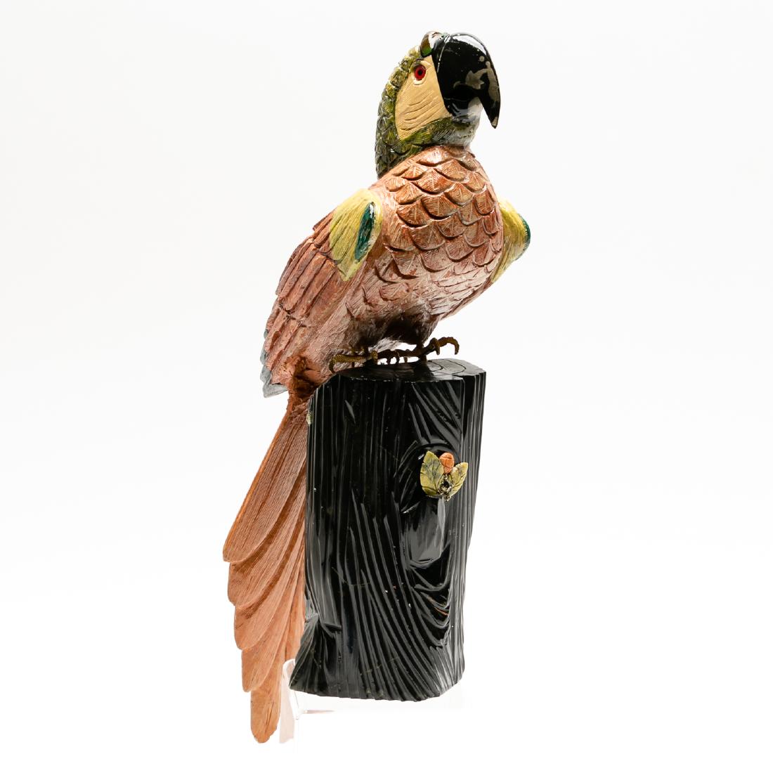 Hand Carved Multi-Stone Parrot Figure (1 of 3)