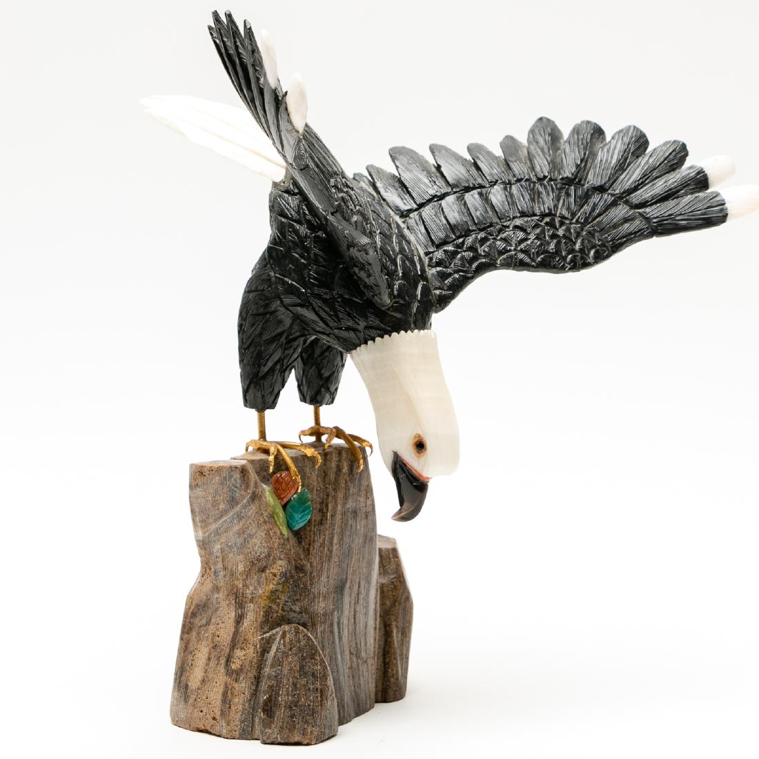 Hand Carved Multi-Stone Bald Eagle Figure (1 of 3)