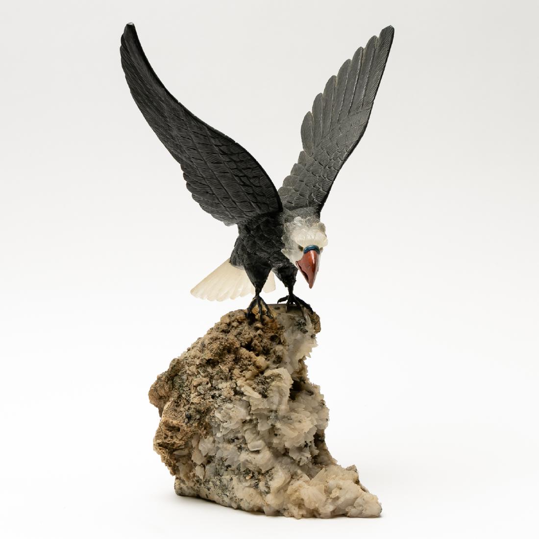 Hand Carved Multi-Stone Bald Eagle Figure (1 of 3)