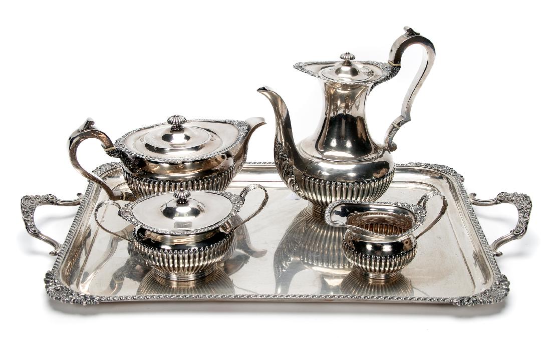 English Five Piece Sterling Tea & Coffee Service (1 of 10)