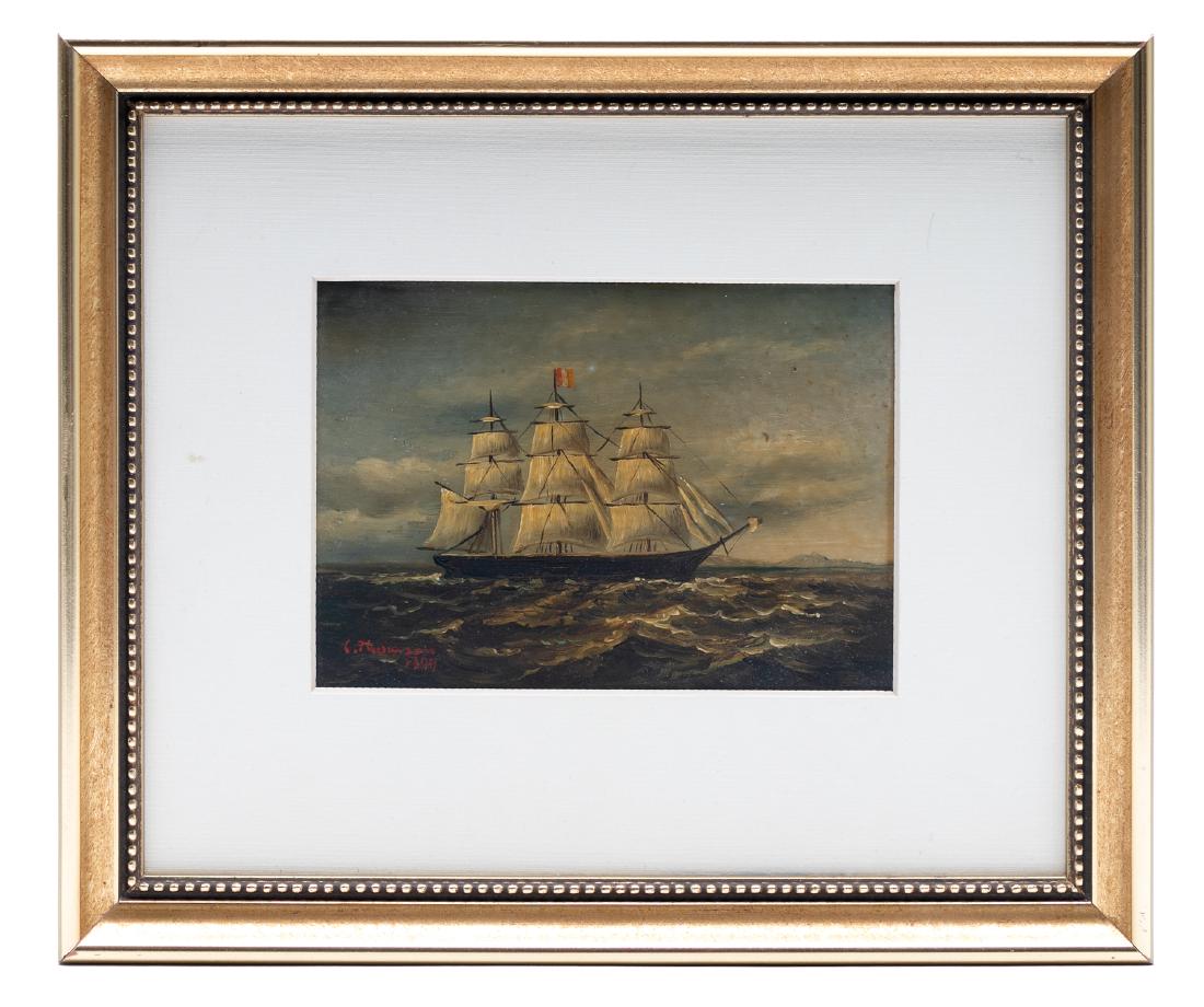 Diminutive Signed C. Thompson Maritime Scene (1 of 4)