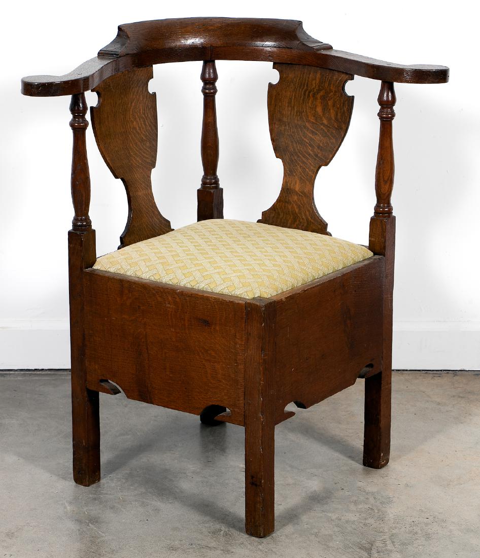 Oak Upholstered County Corner Chair (1 of 4)
