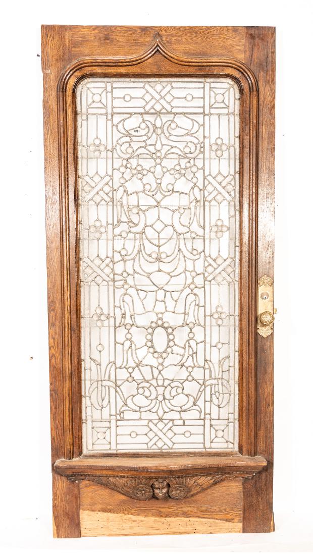 Leaded Glass & Carved Oak Door (1 of 5)