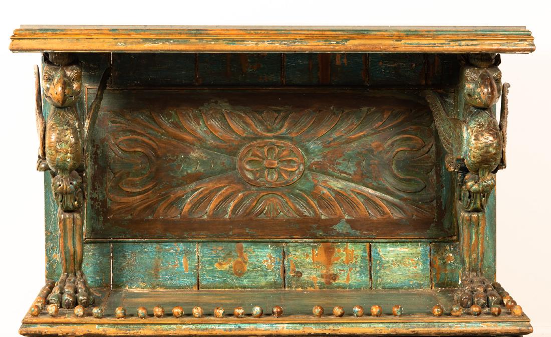 Empire Style Polychrome Bird Motif Console Table (1 of 5)