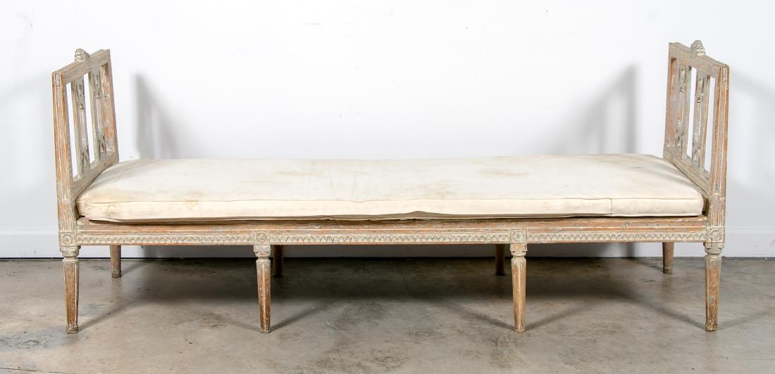 French Louis XVI Style Distressed Finish Daybed (1 of 3)