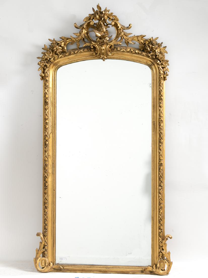 Louis XVI Style Gilt Carved Wall Mirror (1 of 4)