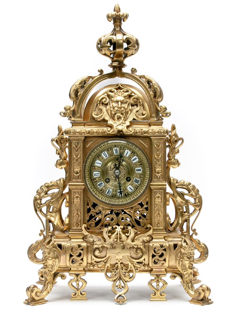 French Gilt Bronze Mantel Clock, Late 19th Century (1 of 9)