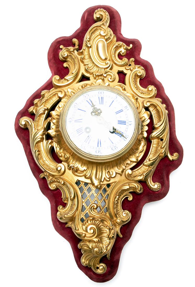 Japy Freres French Gilt Bronze Cartel Clock (1 of 4)