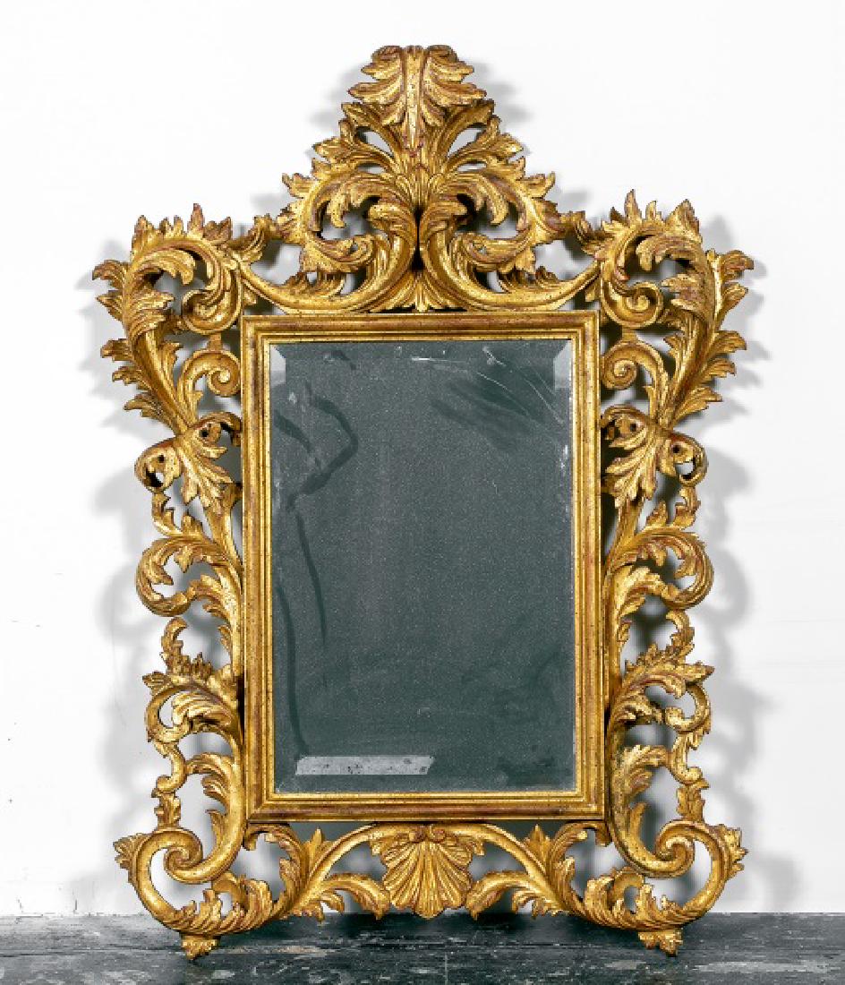 Italian Rococo Revival Carved Giltwood Mirror (1 of 1)