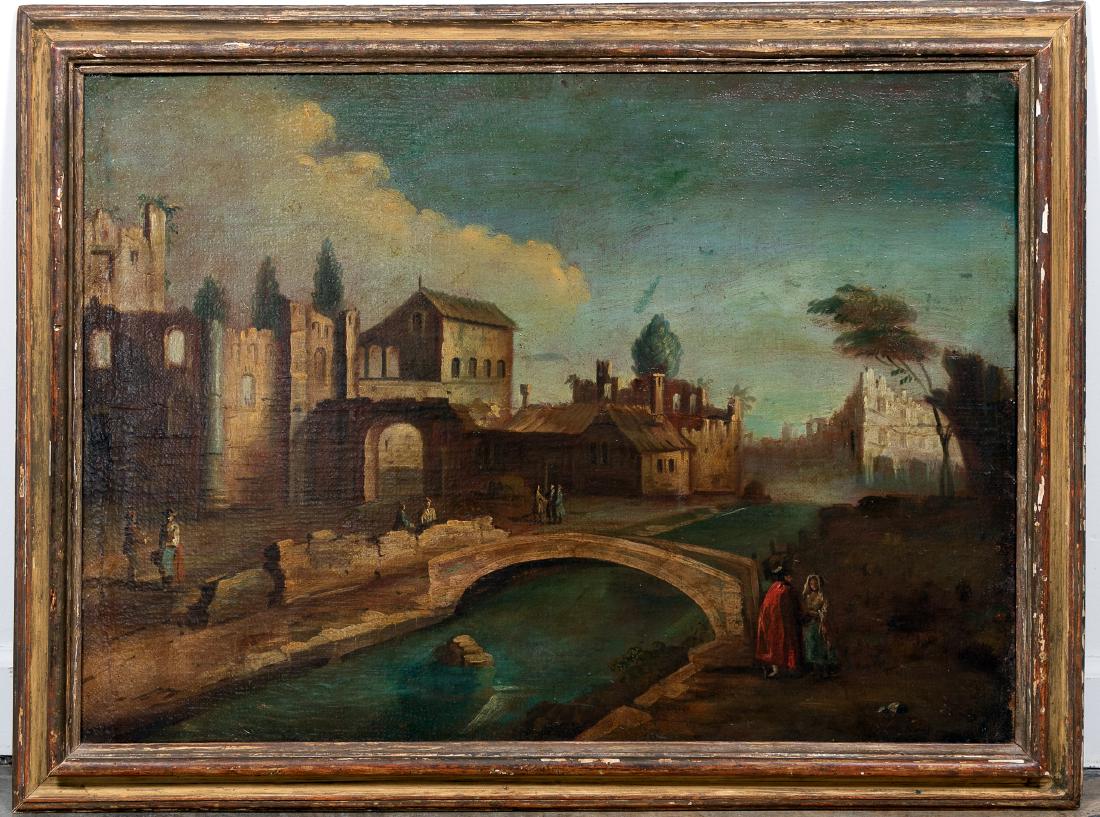 18th C. Capriccio Scene, View over Canal (1 of 3)
