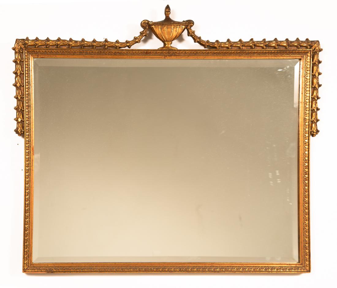 Neoclassical Giltwood Mirror w/ Urn Motif Finial (1 of 3)