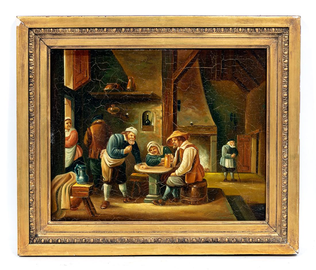 Oil on Copper Panel Genre Scene (1 of 4)