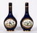 Pair, Cobalt Lidded Bottle Vases w/ Bird Motif