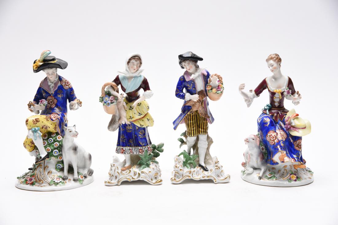 2pr, 19th C. English Porcelain Figurines, Chelsea (1 of 6)