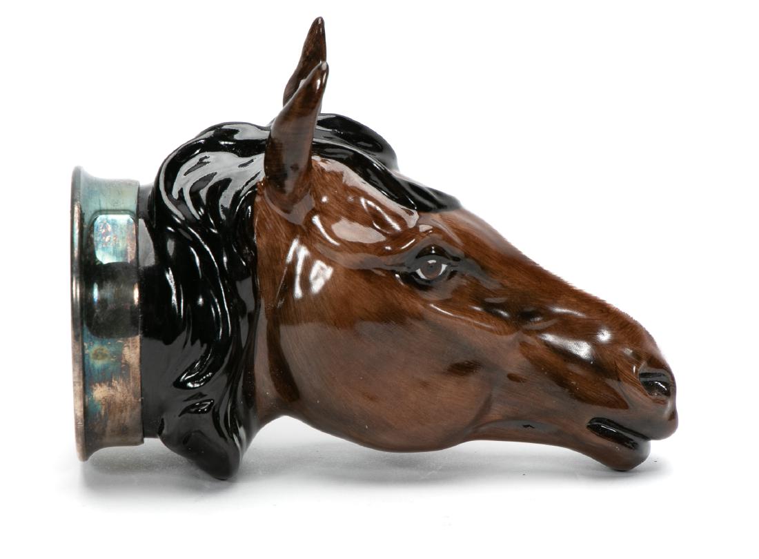 English Staffordshire Figural Stirrup Cup (1 of 6)