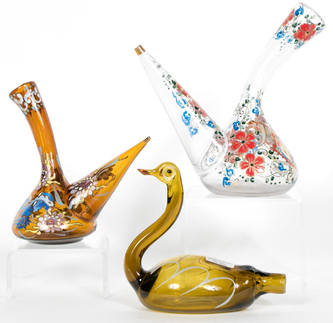 3 Moser Glass Enamel: 2 Sprinklers & 1 Duck (1 of 5)