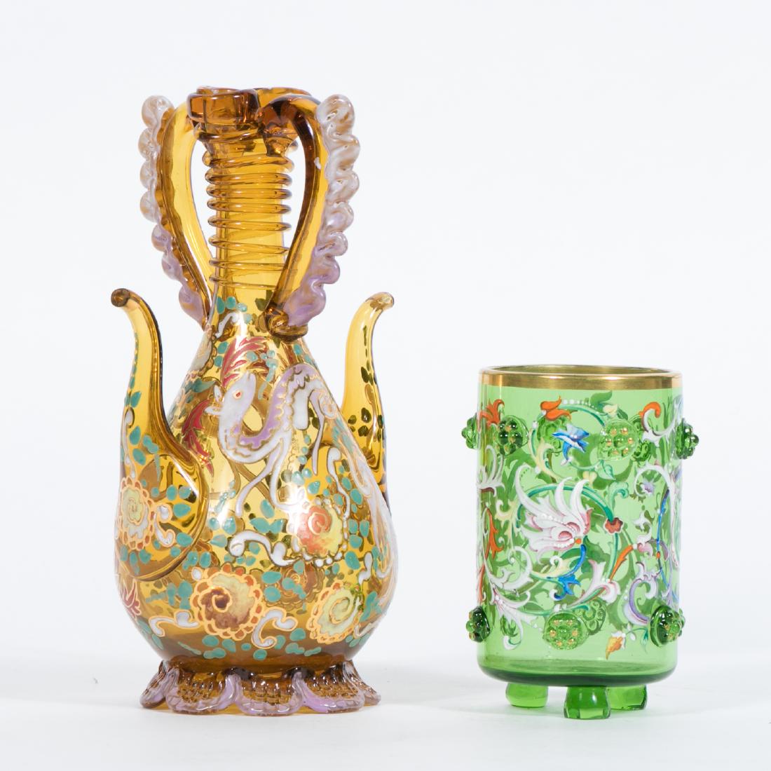 Two Attr. to Moser Enamel & Glass Pieces (1 of 5)