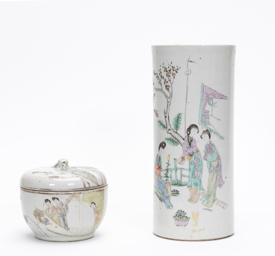 Two Chinese Porcelain Rose Famille Articles (1 of 15)