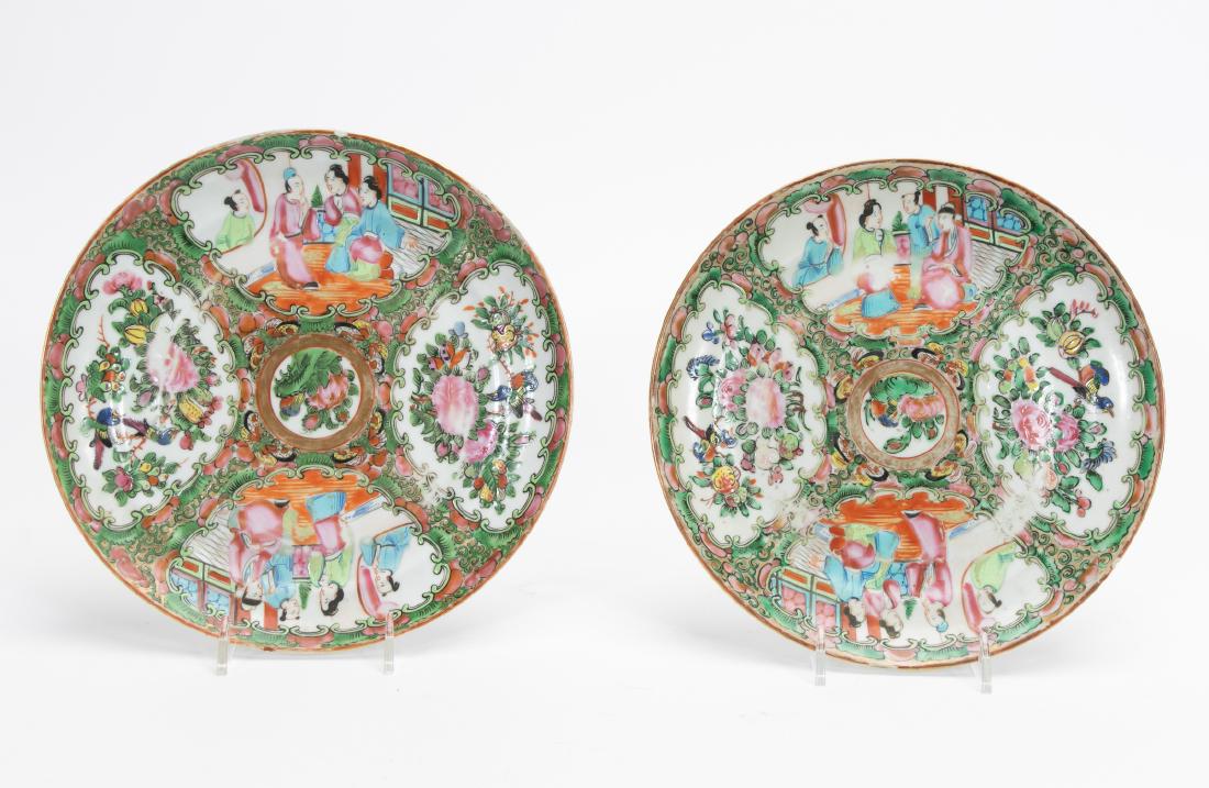 Pair, 19th Cent. Chinese Rose Medallion Plates (1 of 6)