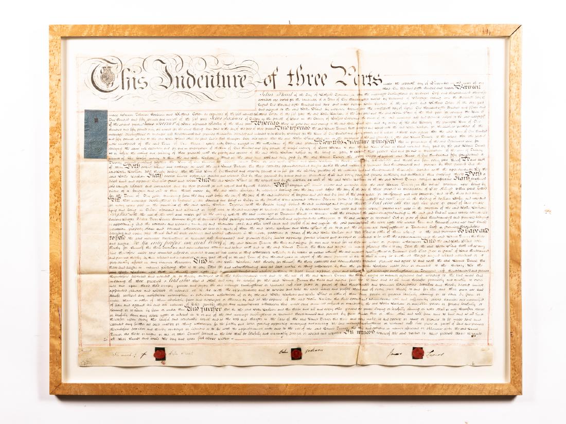 Hand-Lettered English Indenture Document, 1820 (1 of 8)