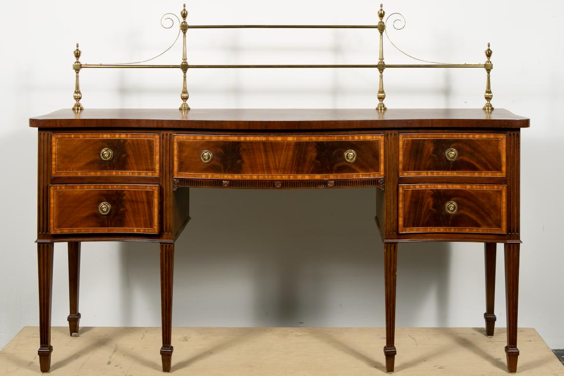 English Mahogany Serpentine Front Sideboard (1 of 11)