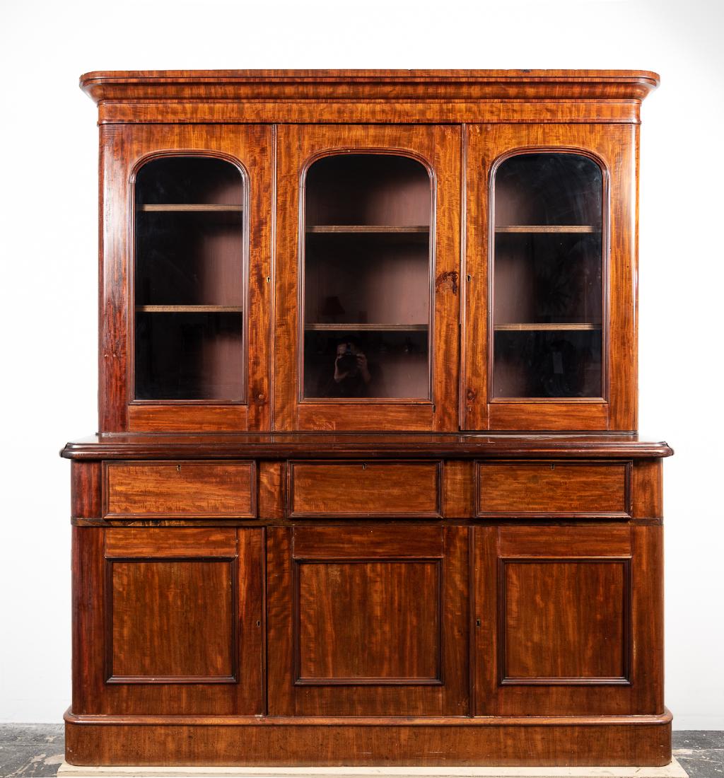William IV Style Large Mahogany Breakfront Desk (1 of 16)