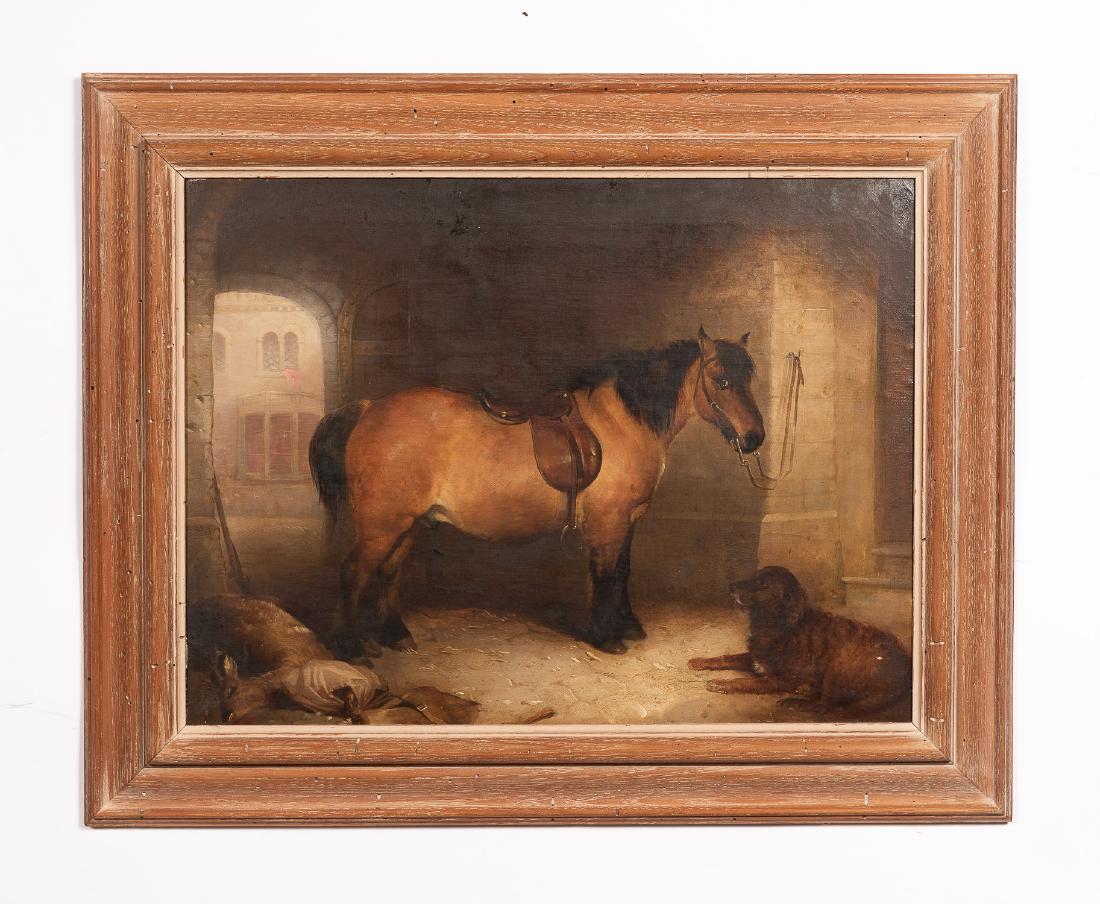 Circle of Landseer, English Equestrian Stable Oil (1 of 7)