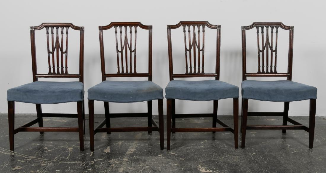 S/4 English Mahogany Sheraton Side Chairs, 19th C. (1 of 14)