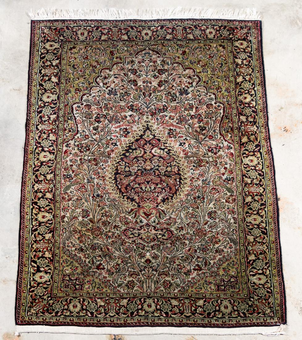 Hand Woven Silk on Silk Qum Rug, 3' 5" x 5' 3" (1 of 6)