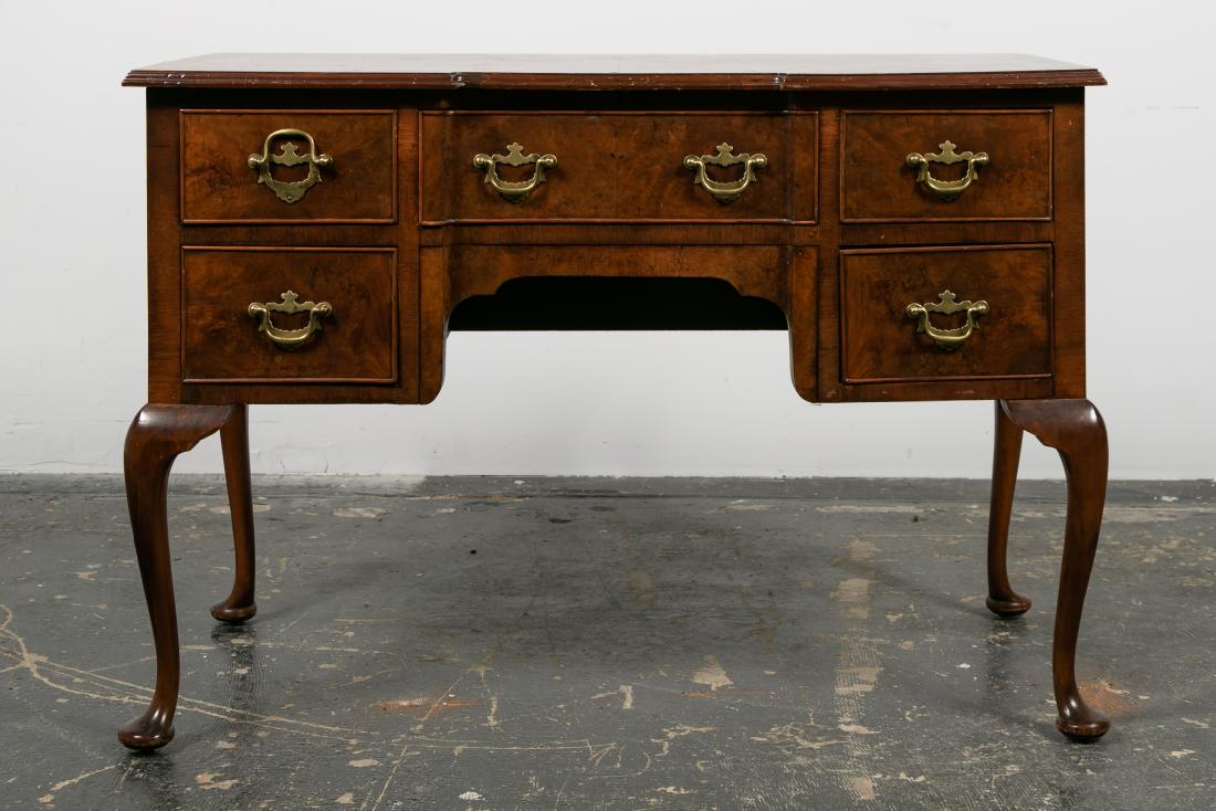 English Mahogany & Burl Veneer Dressing Table (1 of 9)