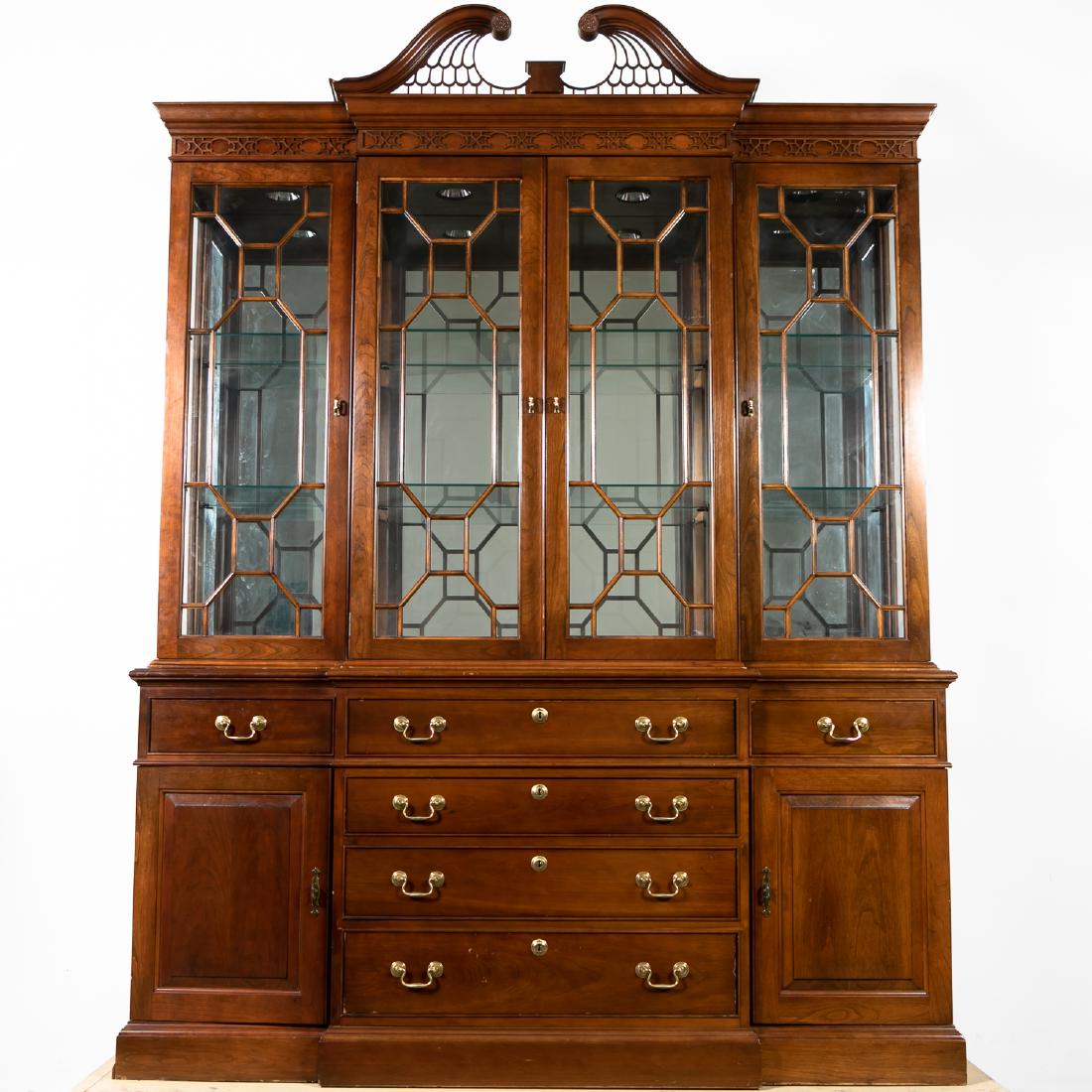 L & JG Stickley Cherry Georgian Style Breakfront (1 of 20)