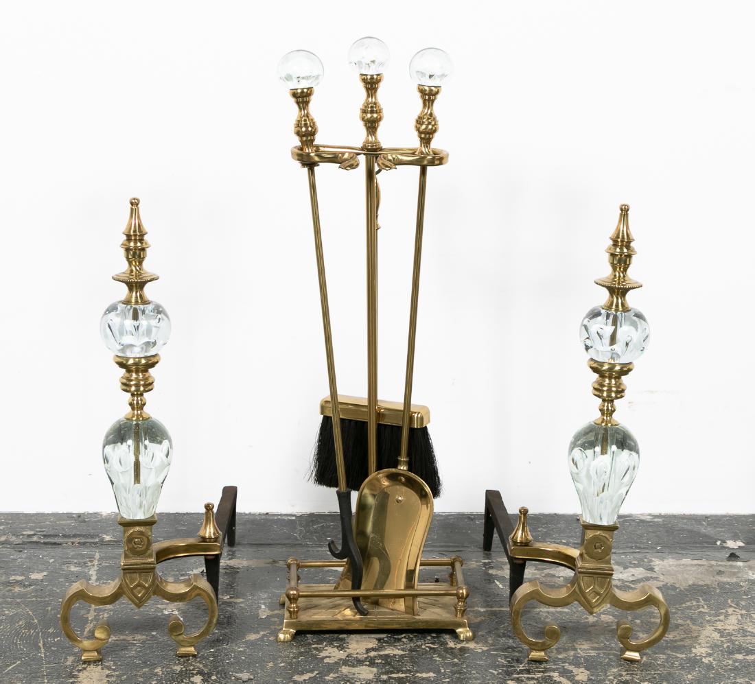Art Glass Fireplace Accessories, Attr. to St Clair (1 of 10)